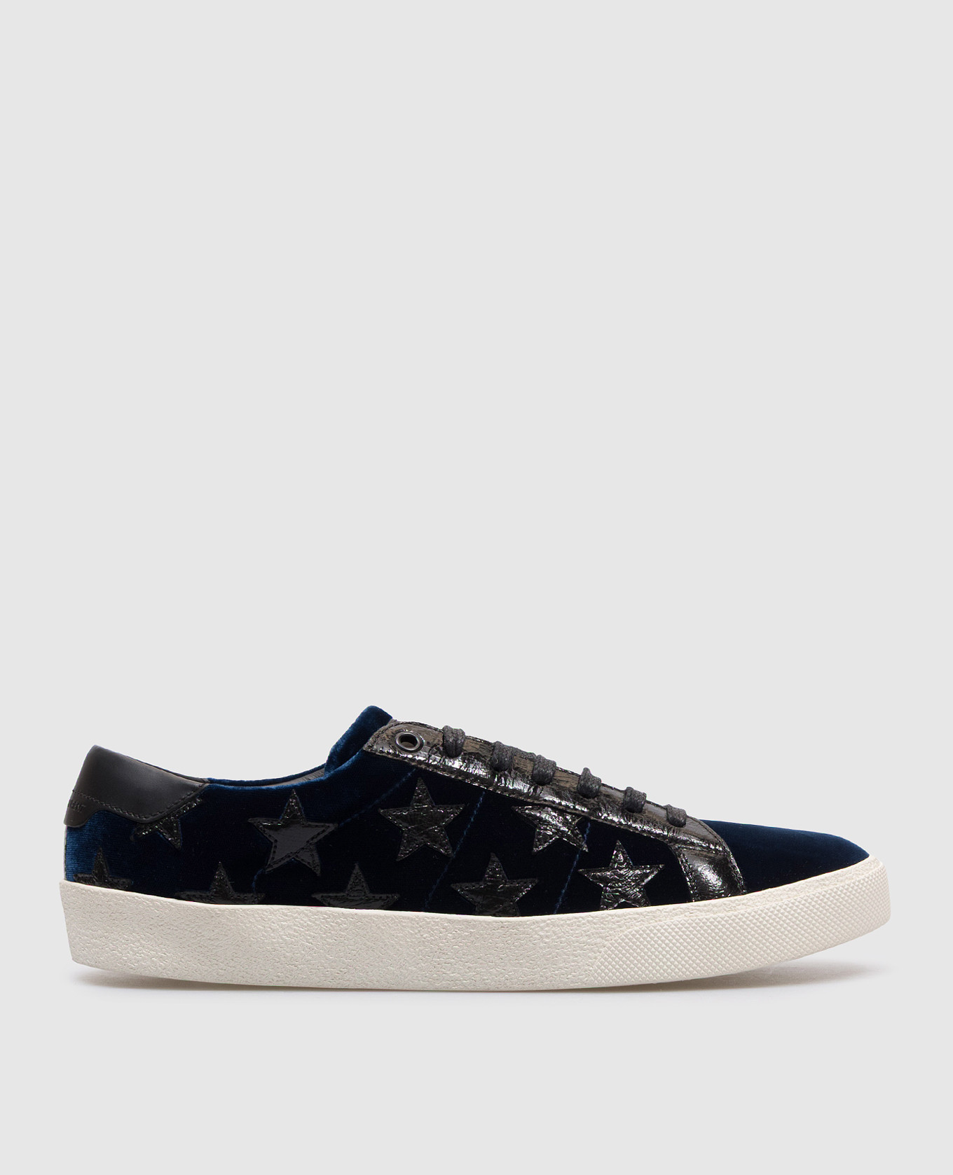 

Blue velor sneakers with leather inserts Saint Laurent