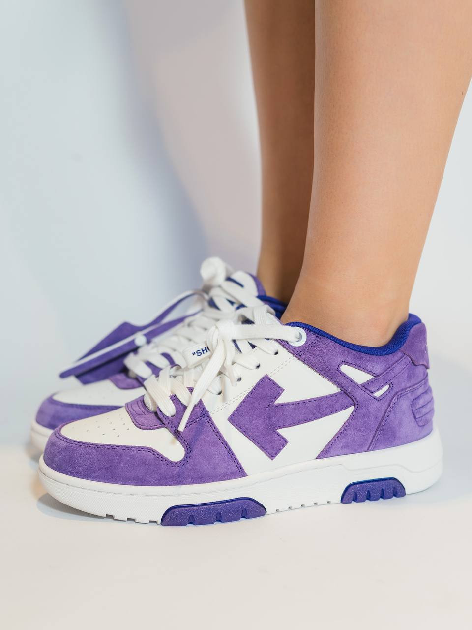 

Out Of Office Purple Leather Sneakers Off-White, Violet