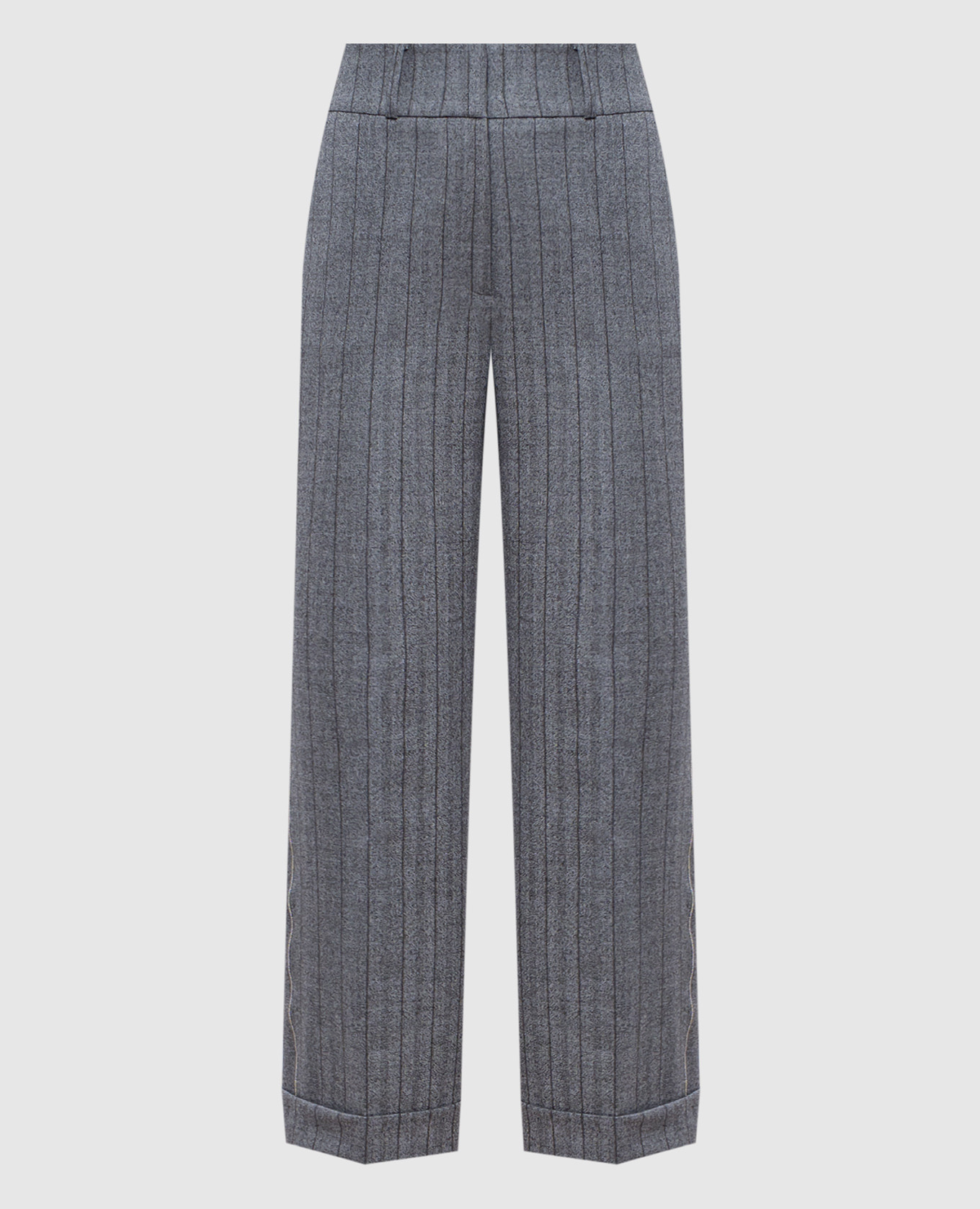 

Gray striped wool pants Peserico, Grey