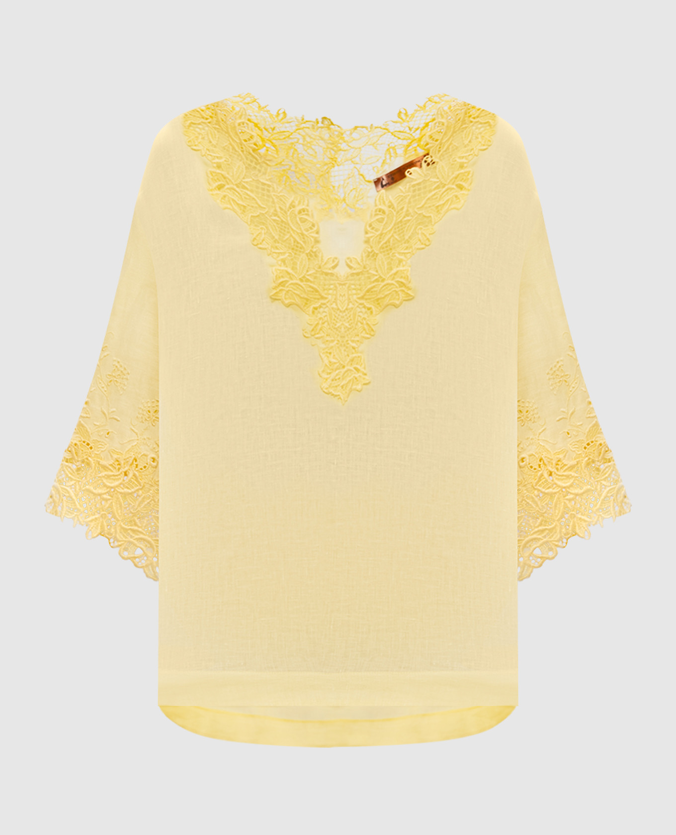 

Yellow linen blouse with lace Ermanno Scervino