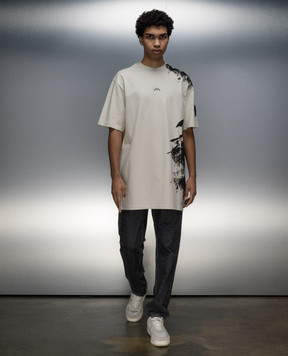 A Cold Wall Beige t-shirt with an abstract print ACWMTS188