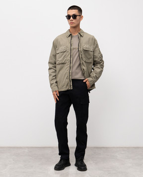 C.P. Company Metropolis Black cargo pants with logo LPA046A110407A