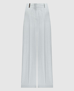 Peserico Blue linen pants P0433502606