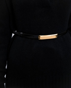 Tom Ford Black leather belt with logo engraving TFWB265LCL480X