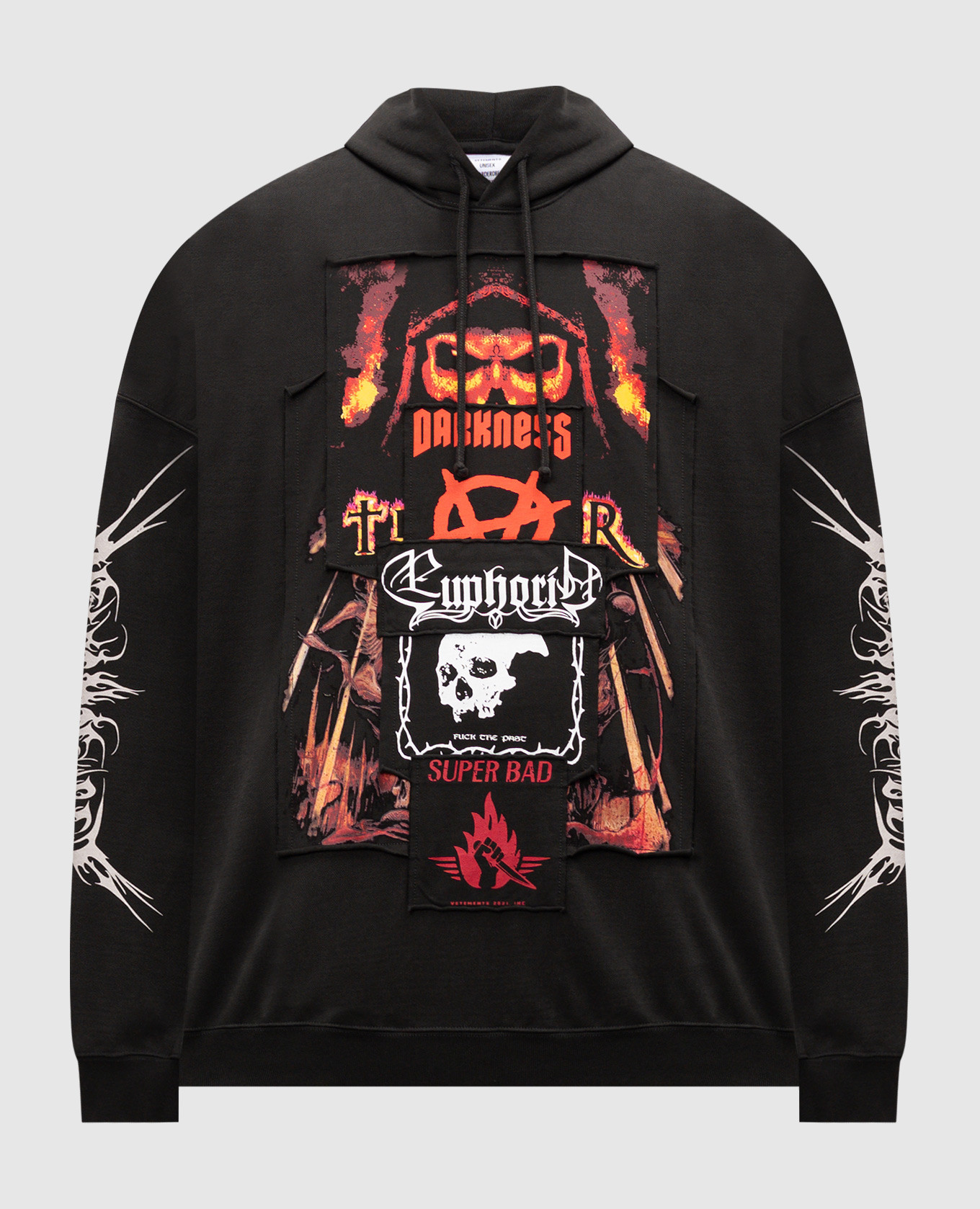 

Black hoodie Metal with patches Vetements