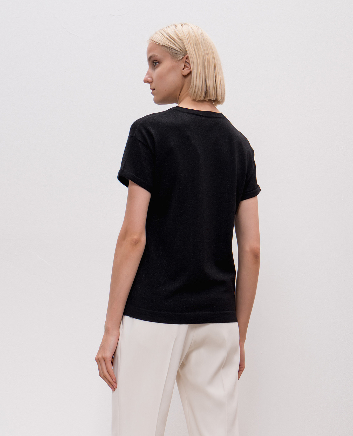 

Black t-shirt with cashmere and silk with lurex Brunello Cucinelli