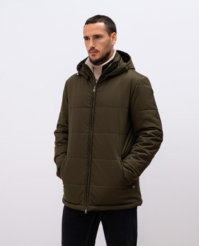 Cashmere&Whiskey Green quilted jacket with logo monogram engraving CWSS24004
