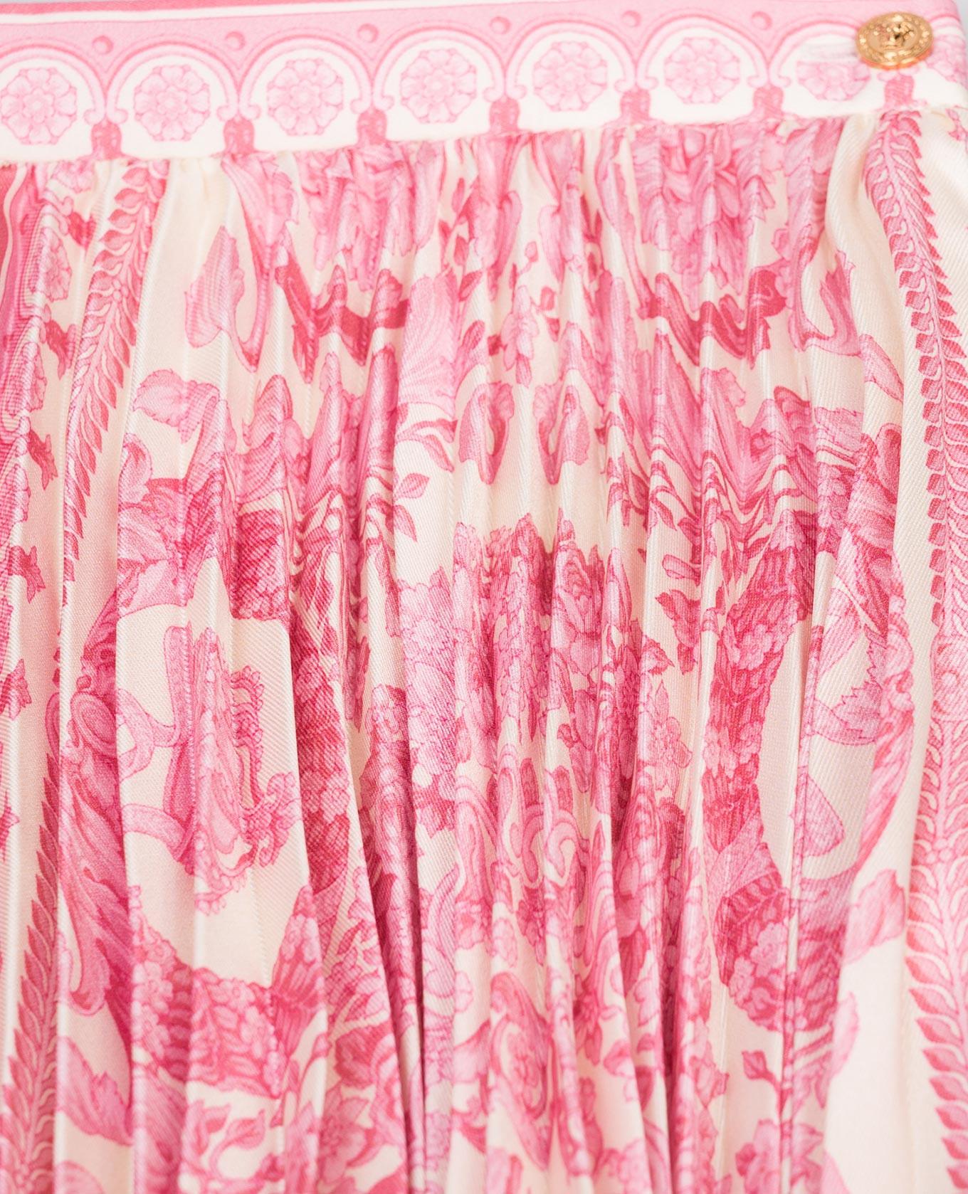 Children's pink pleated skirt Barocco Foulard Versace 3