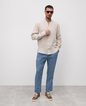 Cashmere&Whiskey Blue linen pants 0255600195