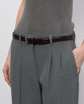 The Row Brown leather belt Moon W1644L60