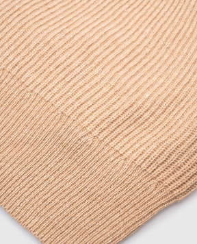 Peserico Beige wool and silk hat with lurex S36210F1209095