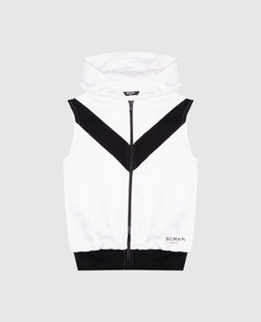 Balmain Children's white vest with logo print BU4P82Z1857410