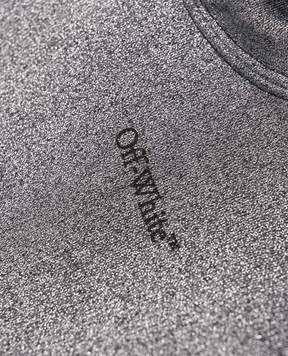 Off-White Kids gray lurex hoodie with logo pattern OGBB005F24FLE001
