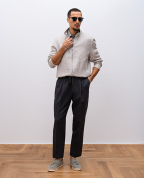 Brunello Cucinelli Grey melange polo shirt MD8213966