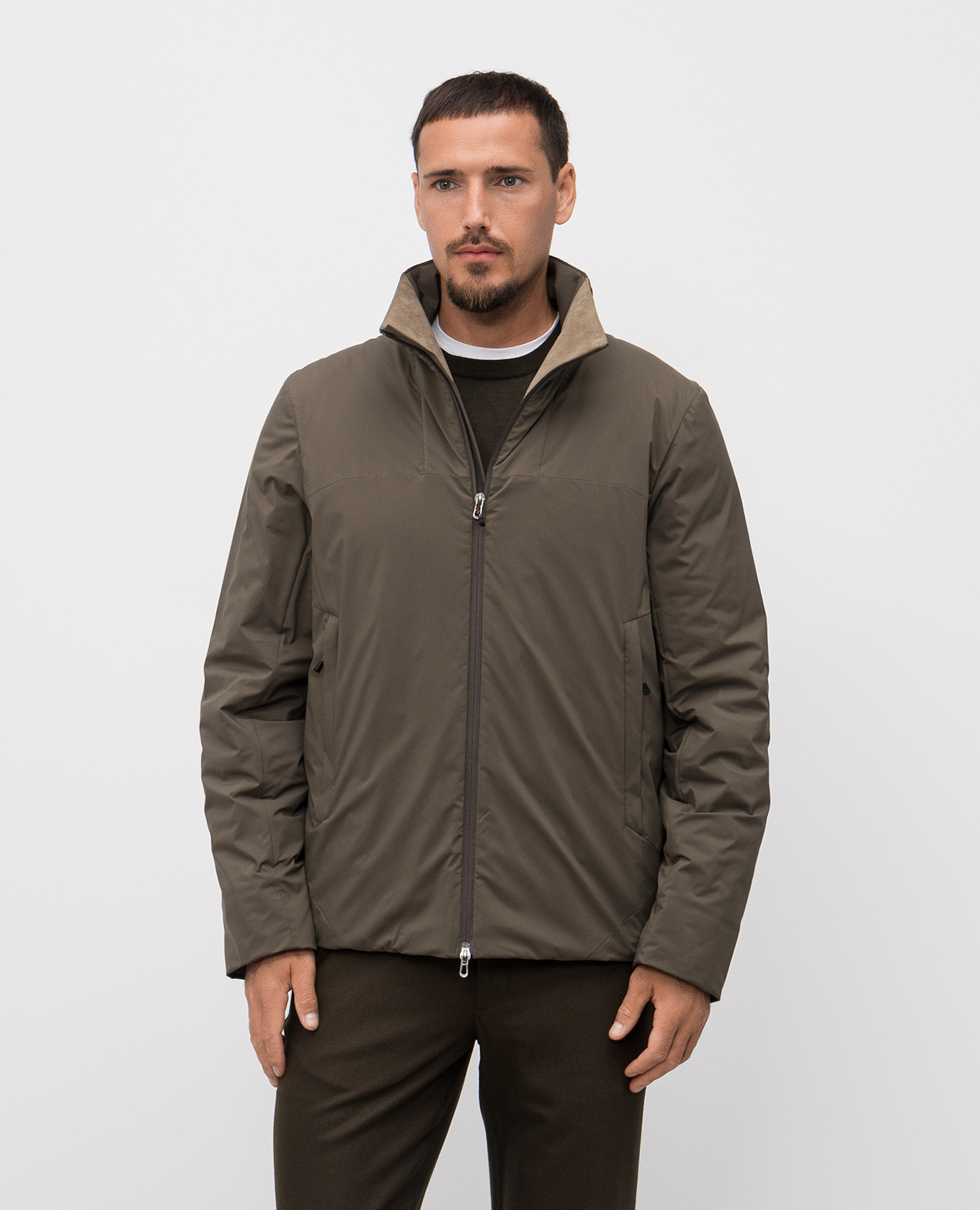 Khaki jacket with logo print Sease 3