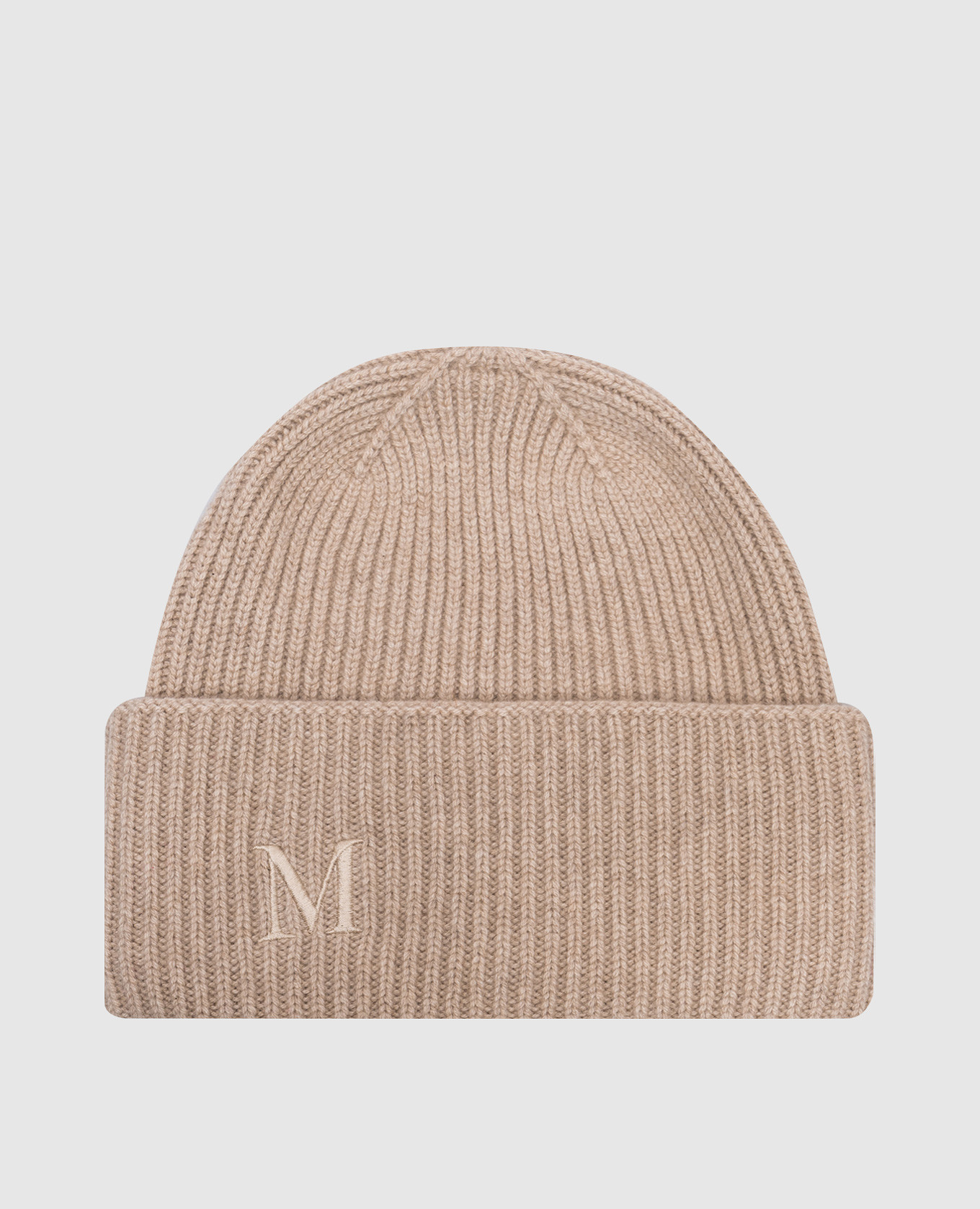 

Beige cashmere cap with logo embroidery Max Mara