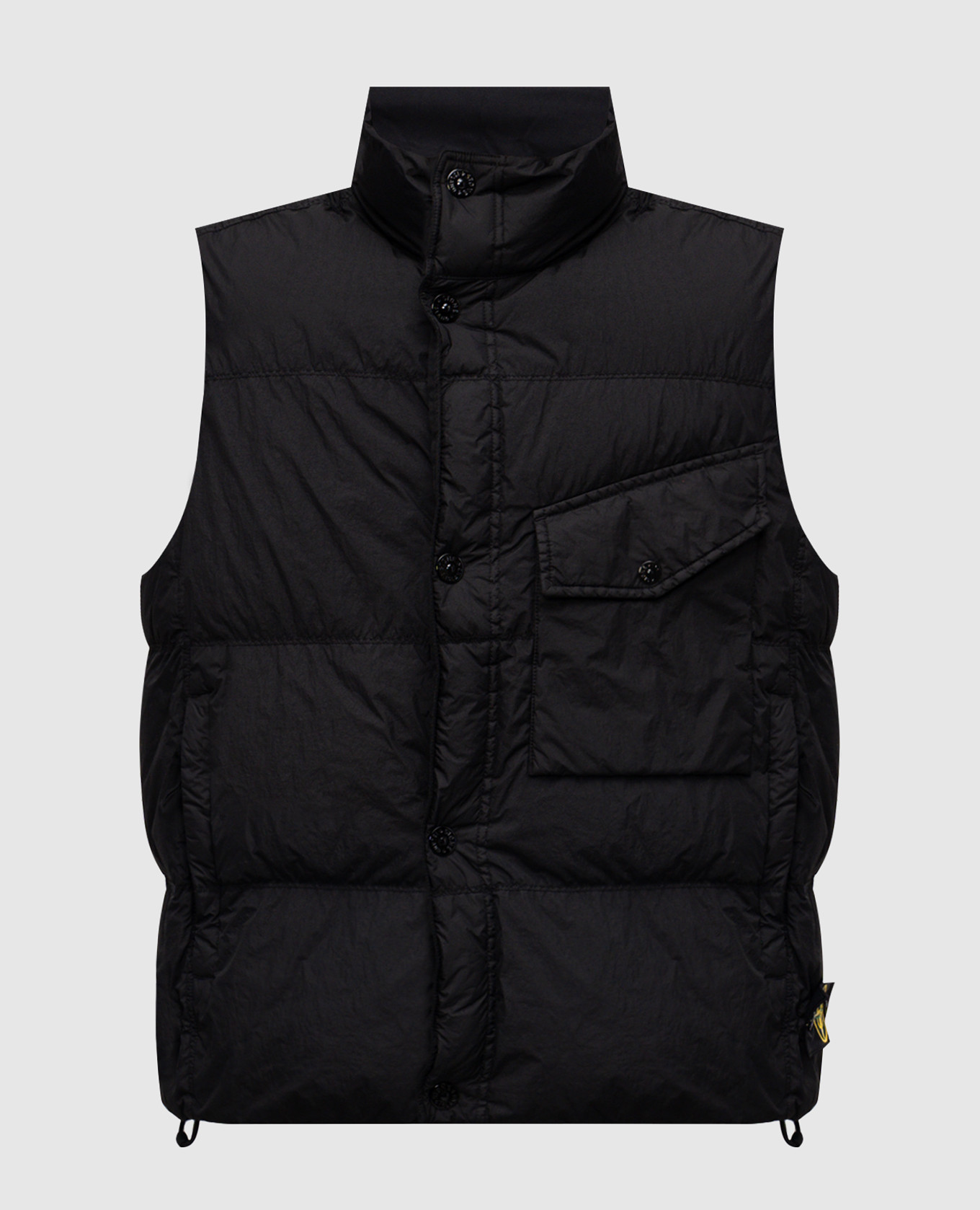 

Black down quilted vest with logo Stone Island