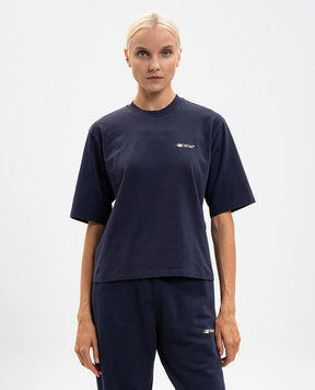 Off-White Blue T-shirt with textured Arrow print 2AA124F25JER005