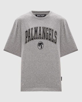 Palm Angels Grey T-shirt with logo print PMAA089S25JER001w