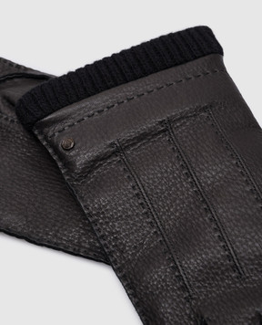 Stefano Ricci Brown deerskin gloves M5G4300010BCSK