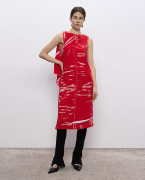 PROENZA SCHOULER Ondine black dress with printed silk R2523018BYGP297