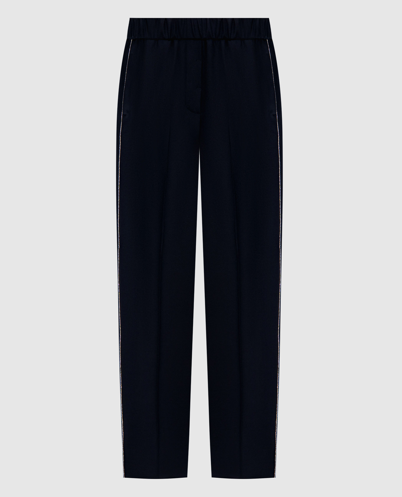 

Blue wool trousers with a monil chain Peserico