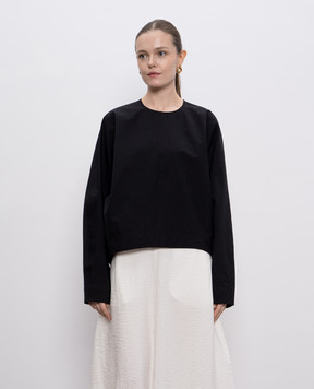 Toteme Black top with a harvester effect 252WRT0431FB0374