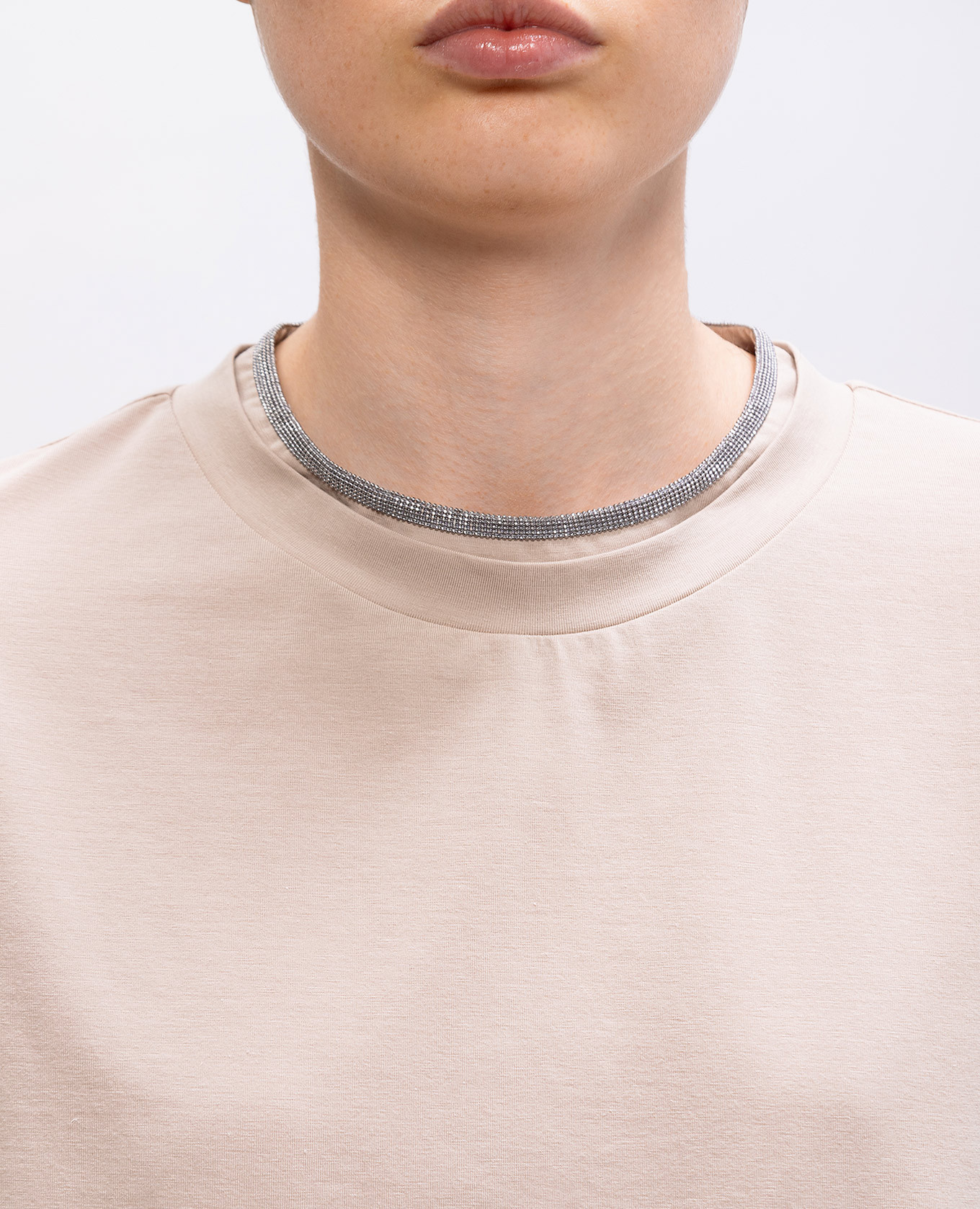

Beige T-shirt with lapels Brunello Cucinelli