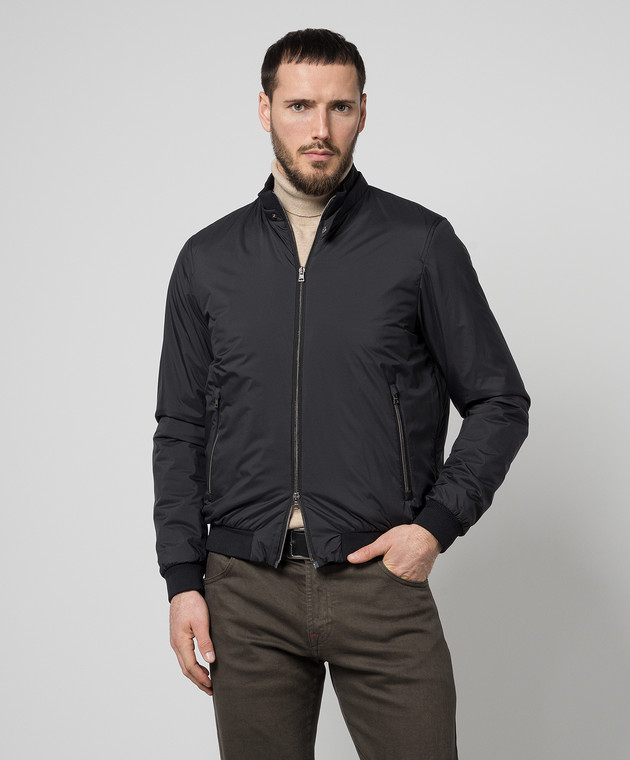Herno - Black jacket with metal logo GI000414U12456 - shop