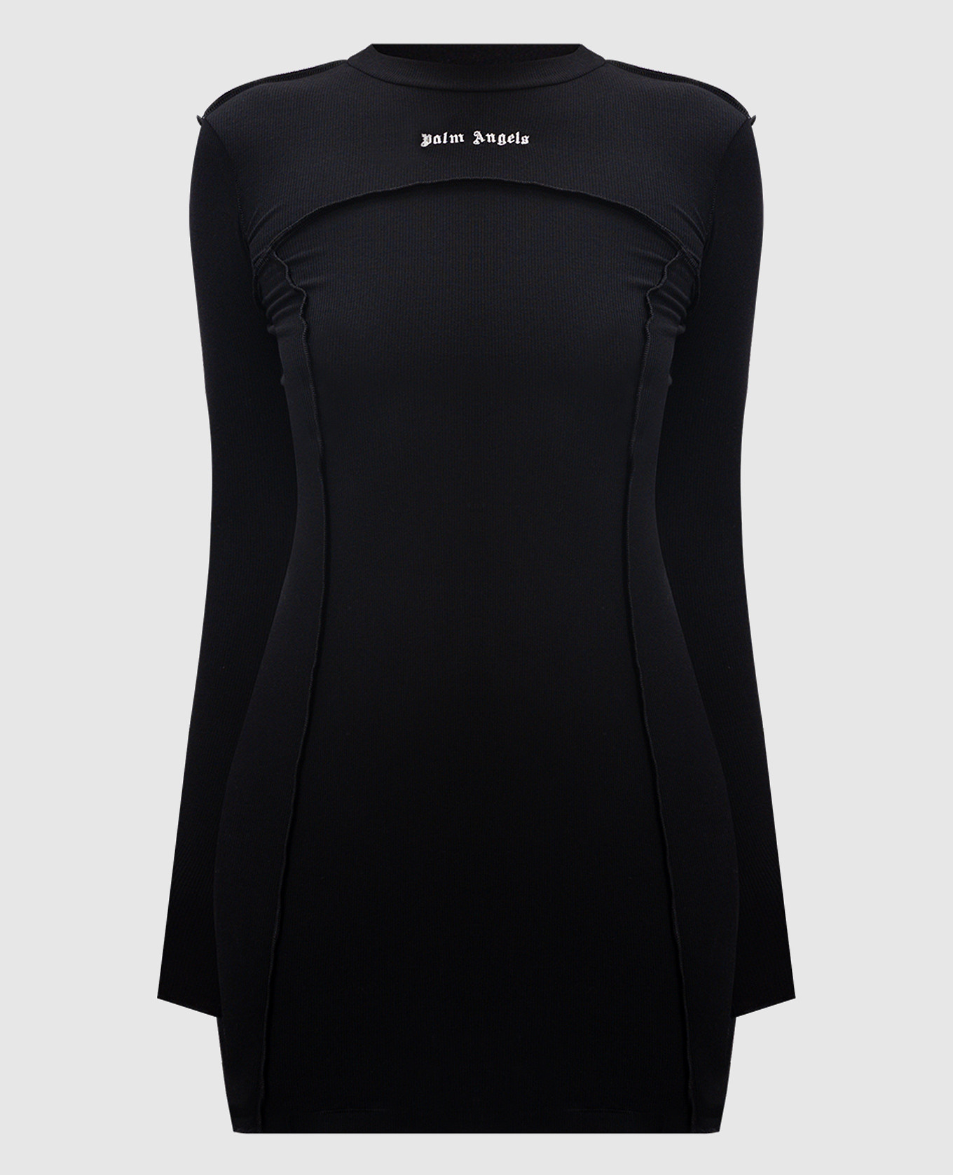 

Black mini dress with contrasting logo embroidery Palm Angels