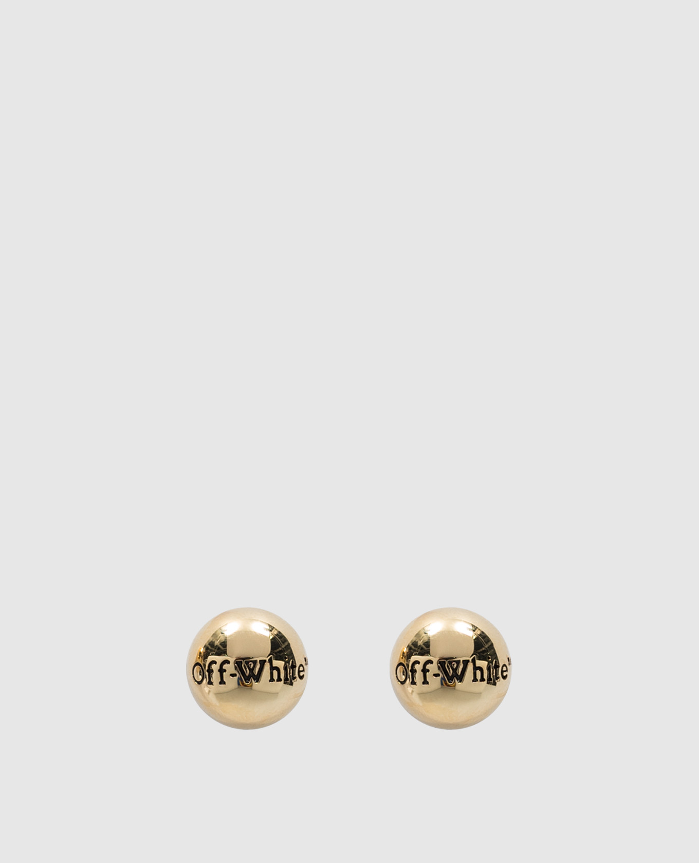 

Golden earrings with logo engraving Off-White