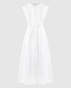 Peserico White shirt dress with monil chain S02779A01979