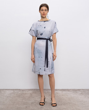 Peserico Blue floral print midi dress E02046A04764