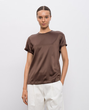 Brunello Cucinelli Brown silk top M0C59DE310