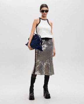 The Attico White midi dress with sequins 250WCW00180MIX014SP