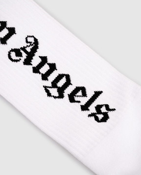 Palm Angels White socks with logo PMRA001C99FAB002