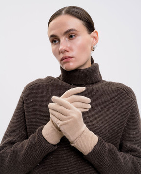 Allude Beige cashmere gloves 25592000