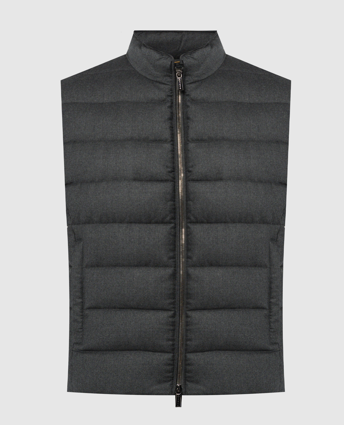 

Oliver gray down vest made of wool and cashmere MooRER, Grey