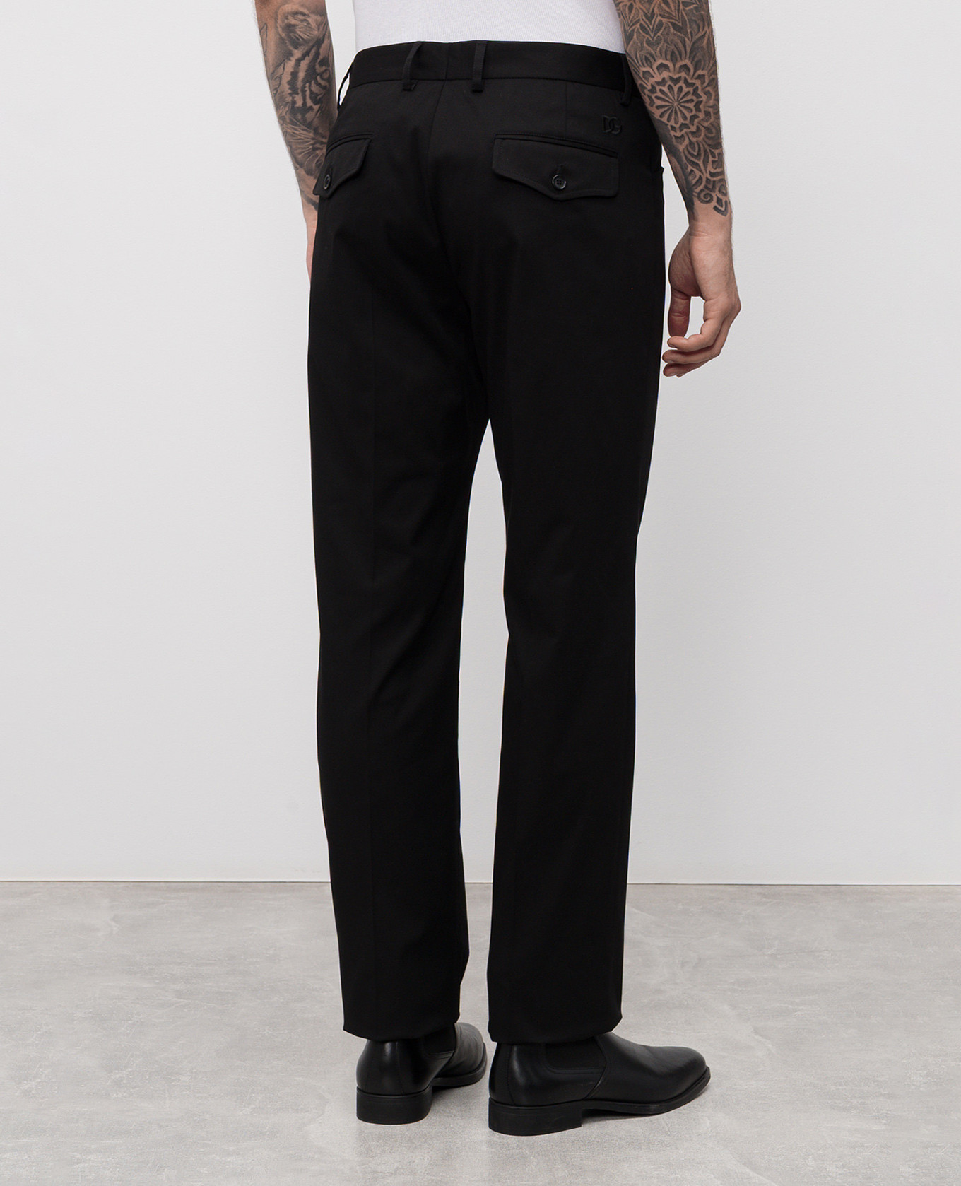 Black pants with monogram logo Dolce&Gabbana 4