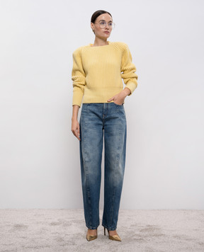 Victoria Beckham Yellow wool and cashmere sweater with accent shoulders 1425KJU006612A