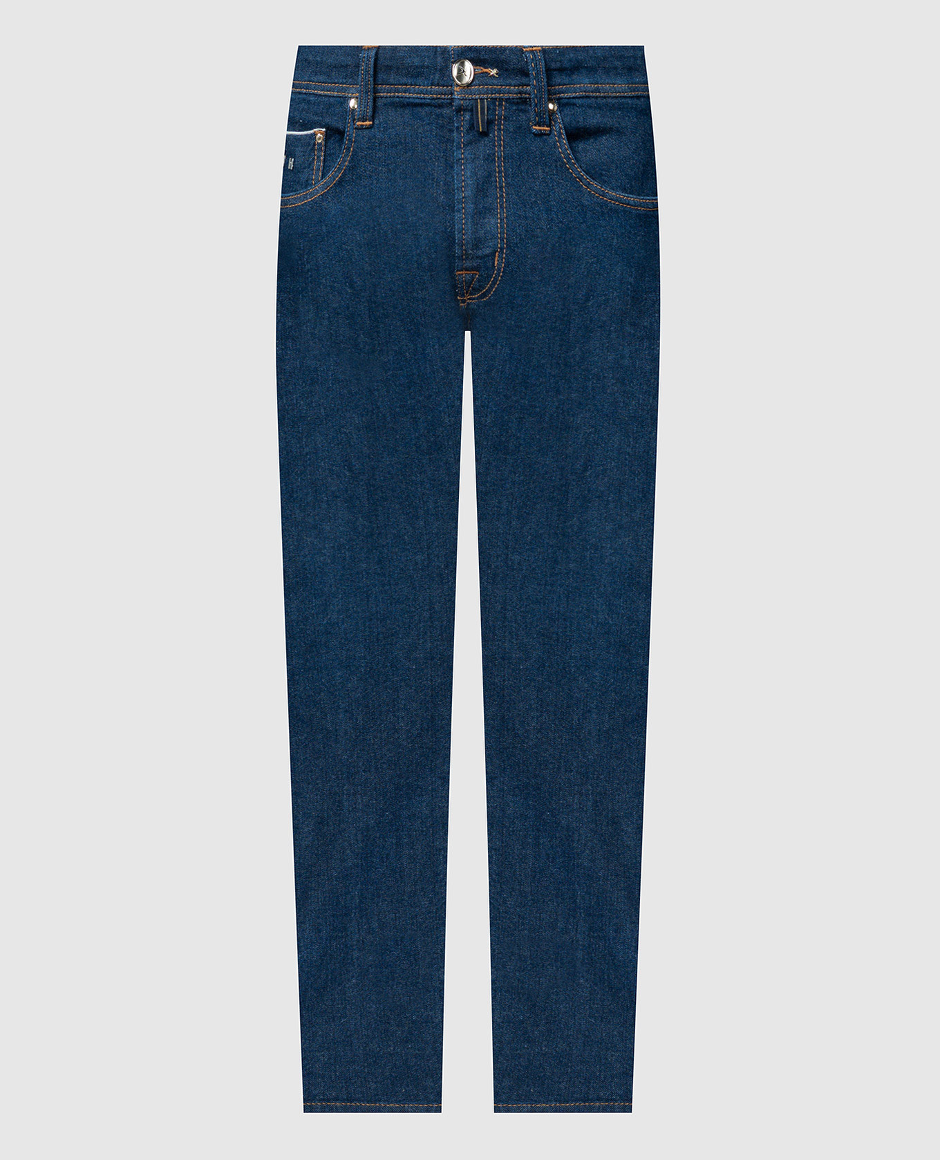 

Blue MICHELANGELO jeans with logo patch Tramarossa, Синий