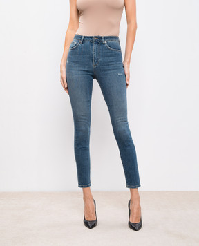 Dolce&Gabbana Blue skinny jeans with distressed effect and logo FTC67DG8LX4