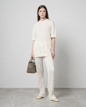 Helmut Lang White wool jumper with logo pattern O02HW701