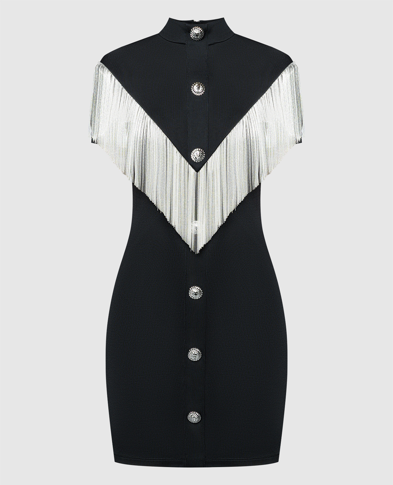 

Black dress with fringe Balmain, Черный