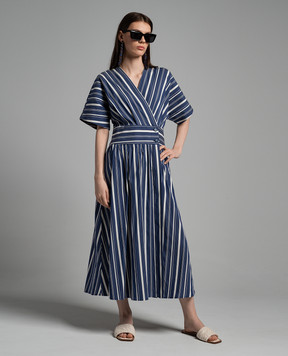 Woolrich Blue striped midi dress CFWWDR0144FRUT3712