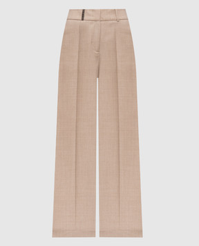Peserico Beige wool pants with lurex A04283Z03359