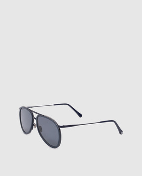 Vilebrequin Blue WOOD aviator sunglasses with logo V2NA6108
