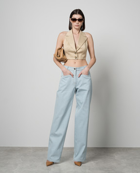 Materiel Beige vest with linen MSS24N2037BLBS