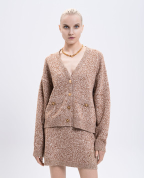 Versace Beige cardigan made of wool, cashmere and silk 10134371A15451