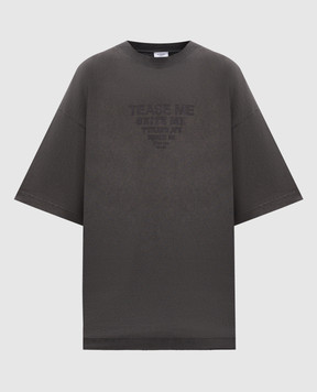 Vetements Gray t-shirt with logo embroidery UA65TR670Gw